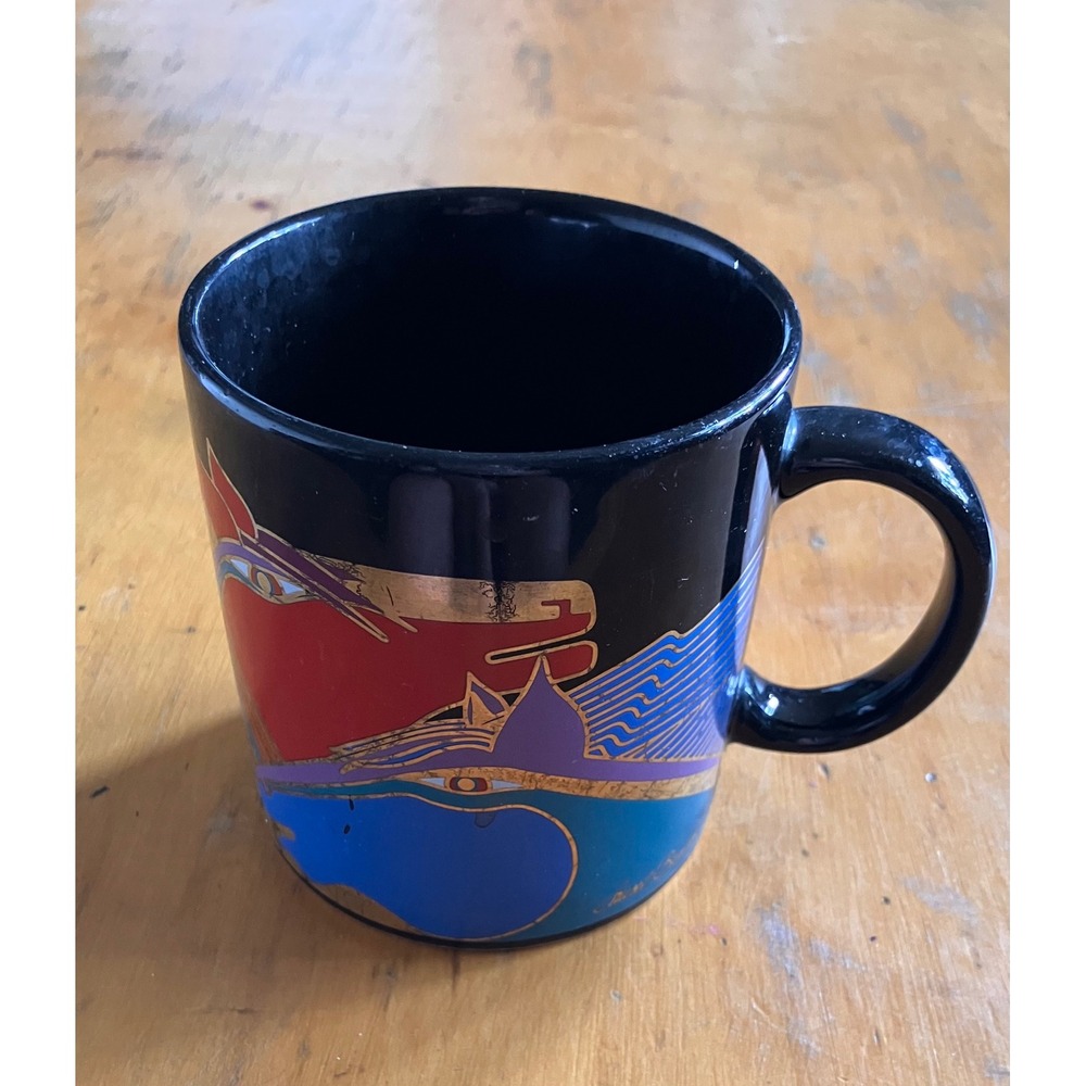 Laurel Burch Persian Horses Mug Vintage Japan Coffee Cup